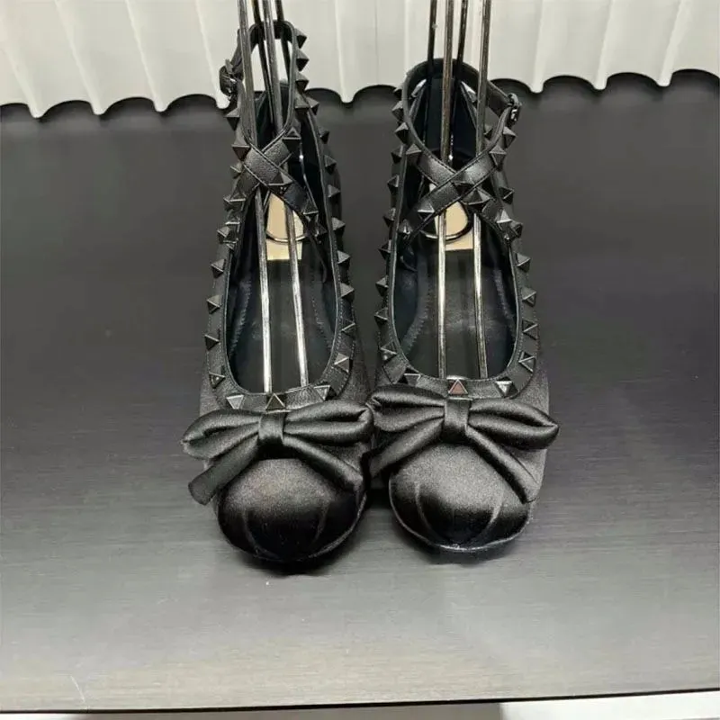 Rivet Buckle Ballet Style Shoes