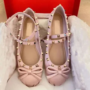 Rivet Buckle Ballet Style Shoes