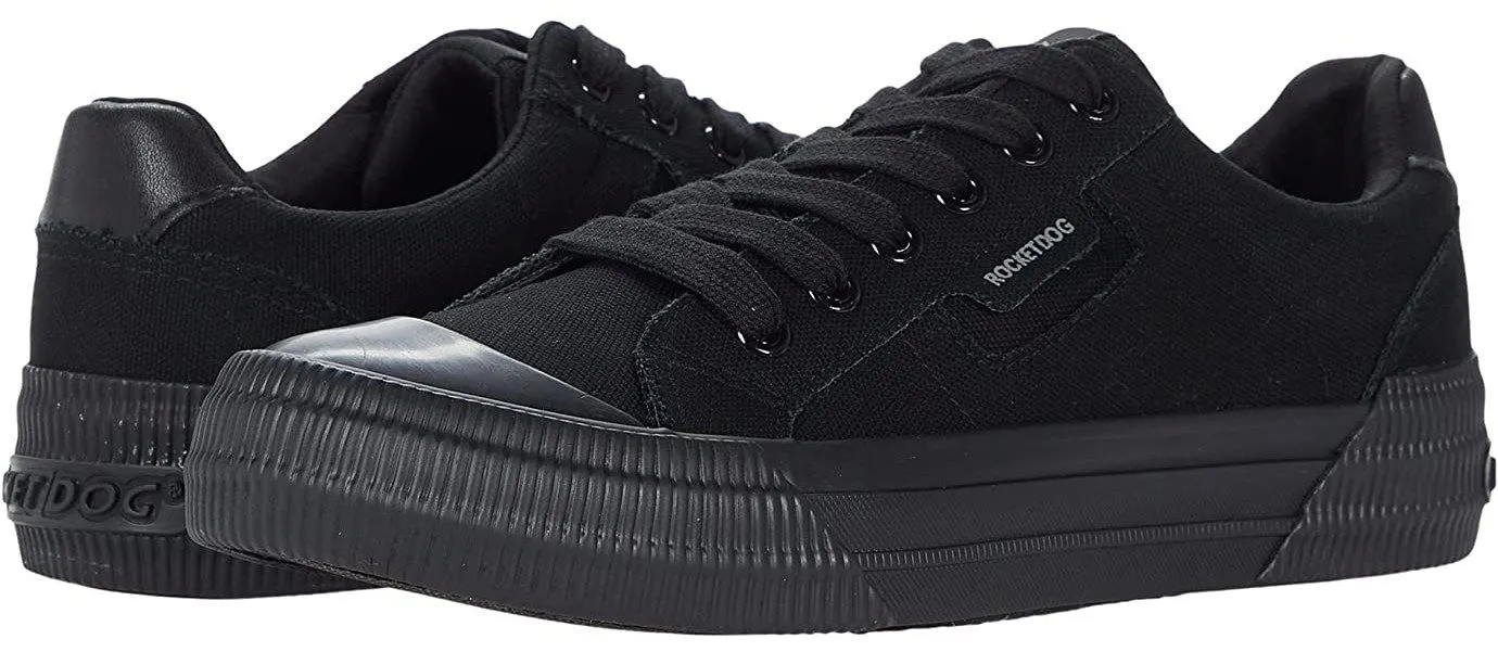 Rocket Dog Cheery Black Black Womens Canvas Trainers Shoes