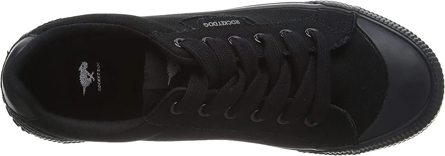 Rocket Dog Cheery Black Black Womens Canvas Trainers Shoes