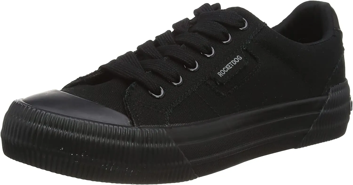 Rocket Dog Cheery Black Black Womens Canvas Trainers Shoes