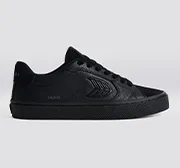 SALVAS All Black Premium Leather and Suede Ash Grey Logo Sneaker Men