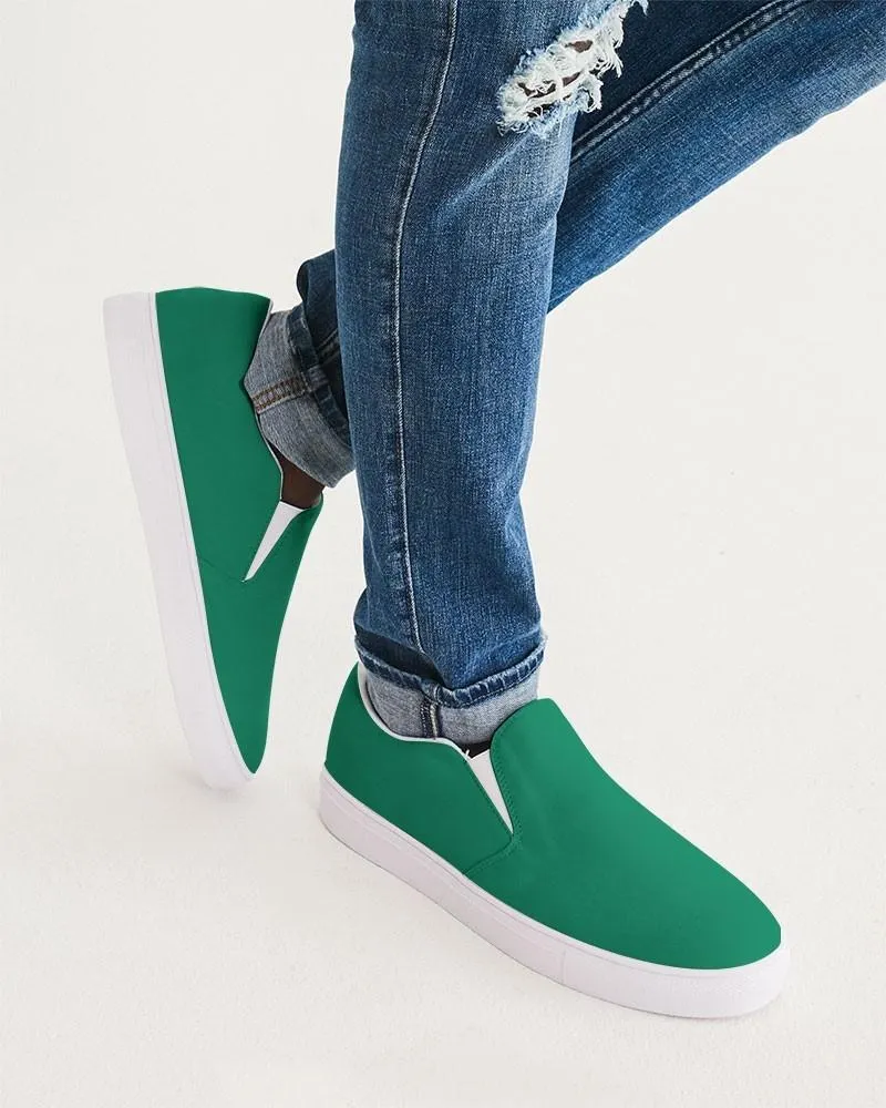 Shaded Green Slip-On Canvas Sneakers | Men's | C100M0Y75K30