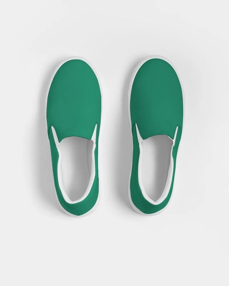 Shaded Green Slip-On Canvas Sneakers | Men's | C100M0Y75K30