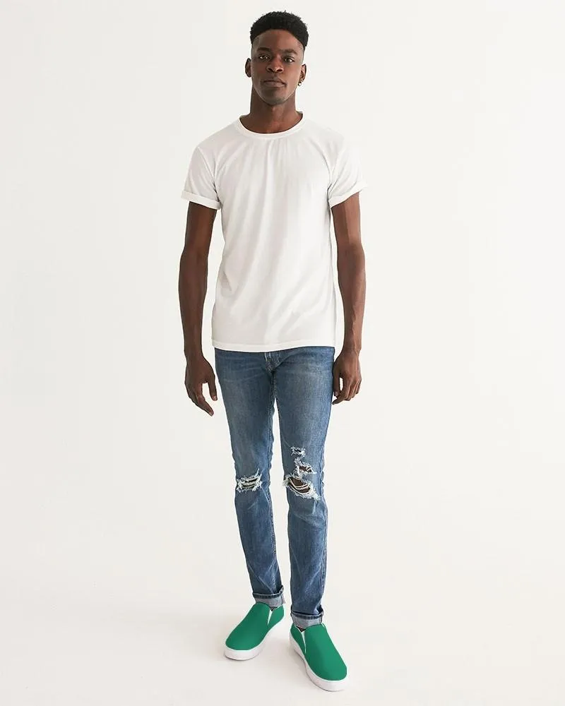 Shaded Green Slip-On Canvas Sneakers | Men's | C100M0Y75K30