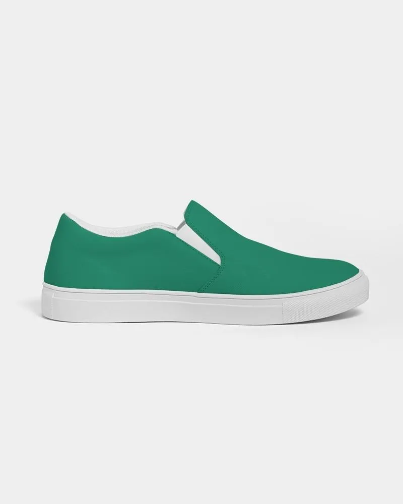 Shaded Green Slip-On Canvas Sneakers | Men's | C100M0Y75K30