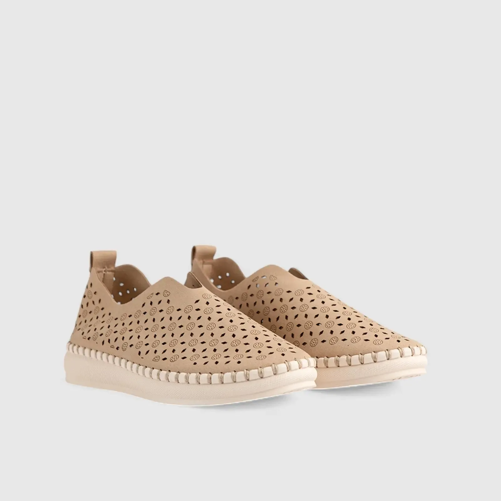 Sienna Comfort Slip On Casuals Tan 01367