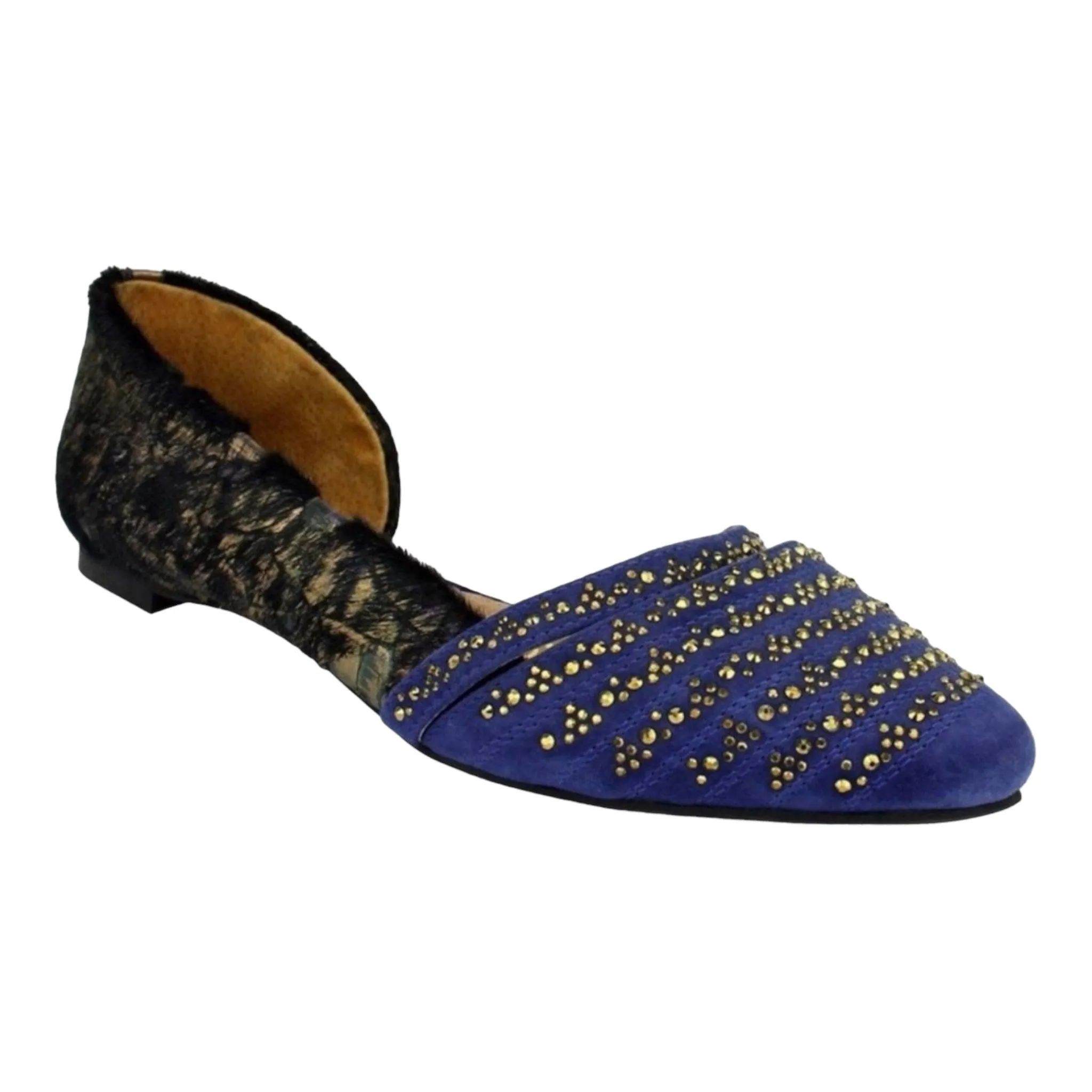 Sparkling Leather Slip-on Ballet Flats