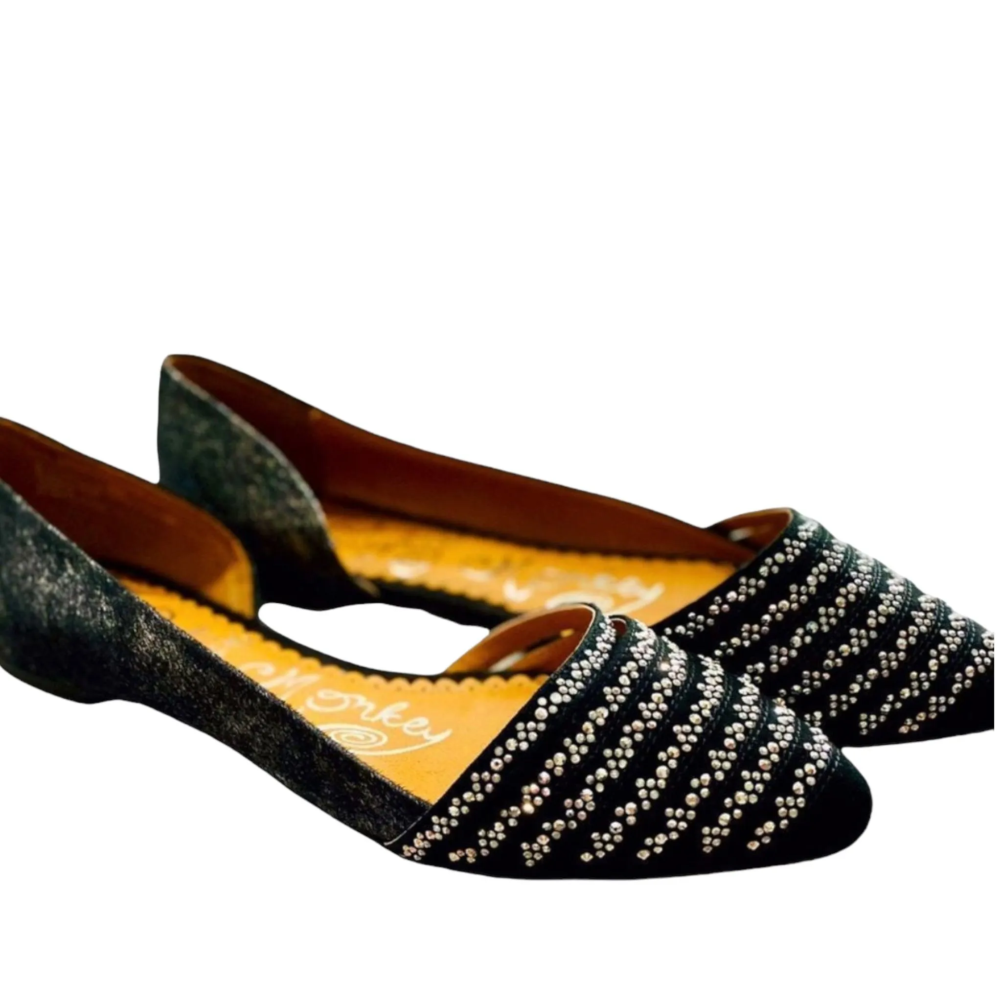 Sparkling Leather Slip-on Ballet Flats