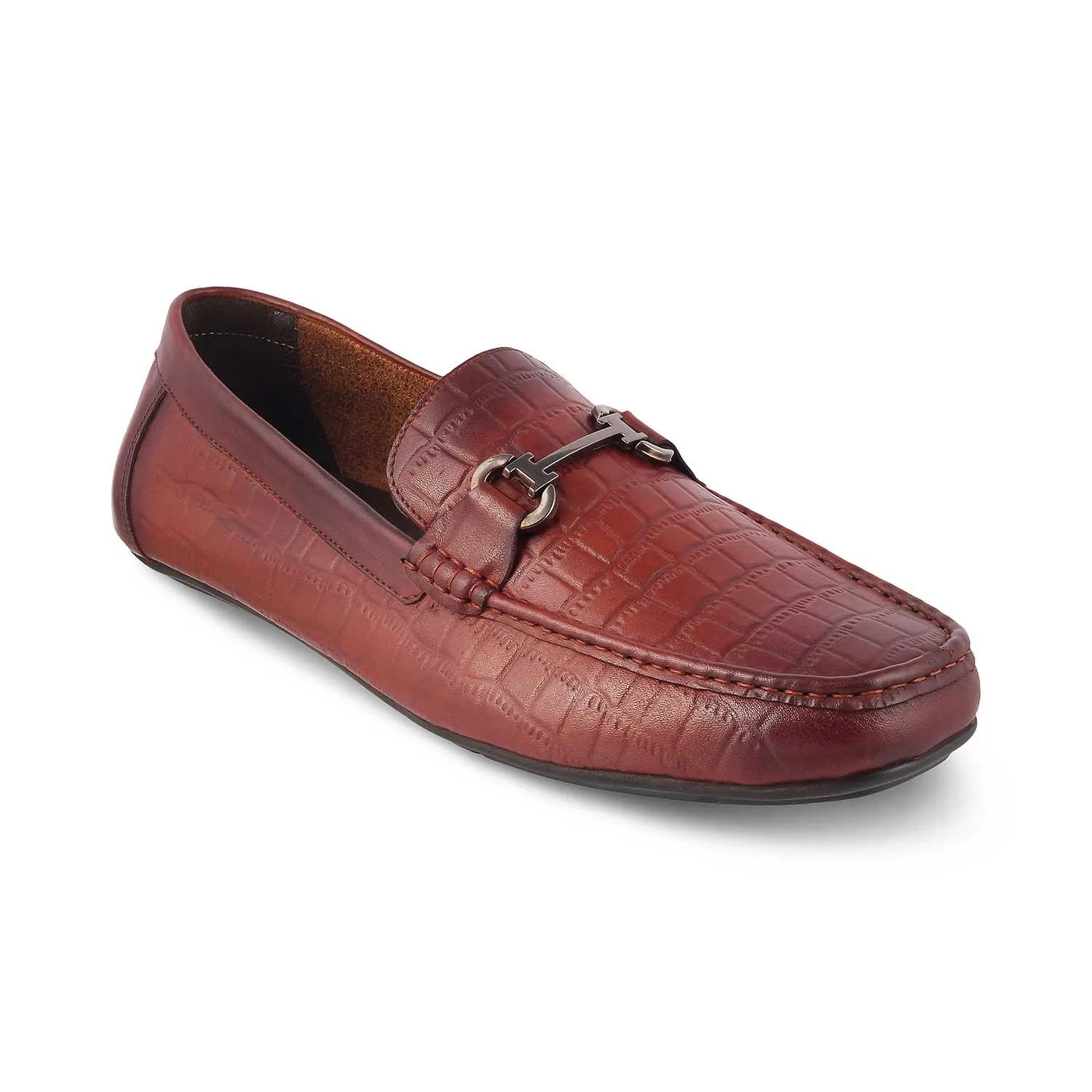 The Yoxile Tan Men's Leather Driving Loafers Tresmode
