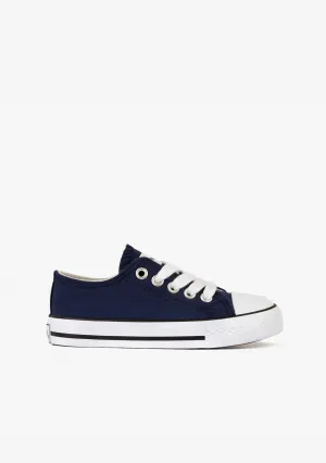 Unisex Navy Basic Sneakers Canvas